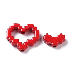 2Pcs Spray Painted Alloy Beads, Heart, Red, 6.5~13.5x10.5~16x3.5mm, Hole: 1.6mm(PALLOY-H134-58)