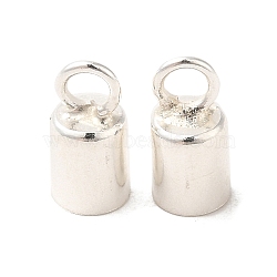 925 Sterling Silver Cord Ends, Silver, 7.6x3.6mm, Hole: 2mm, Inner Diameter: 3mm(STER-F032-09S-3mm)