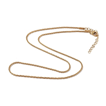 Ion Plating(IP) 304 Stainless Steel Bone Rope Chain Necklace for Women, Golden, 17.99 inch(45.7cm), Wide: 1.5mm