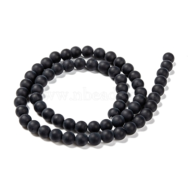 Natural Black Agate Bead Strands(G-H056-6mm)-2