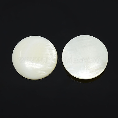 White Round Freshwater Shell Cabochons