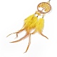 Woven Web/Net with Feather Pendant Decorations(HJEW-I013-01)-5