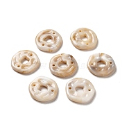 Opaque Acrylic Connector Charms, Flat Round Links, Tan, 29~30x5mm, Hole: 2mm, about 170pcs/500g(OACR-L013-026)