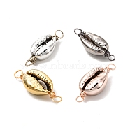 Electroplated Shell Beads Links Connectors, with Eco-Friendly Copper Wire, Mixed Color, 29~31.5x11~12x6~7mm, Hole: 3.5mm(PALLOY-JF01036)