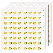 Waterproof Self-Adhesive Picture Stickers, Flat Round, Gold, Fly Pattern, 150x150mm, sticker: 1.27cm in diameter, 8 sheets/set.(DIY-WH0370-012)