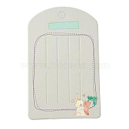 Paper Hair Clip Display Cards, Arch Shape with Rabbit Pattern, WhiteSmoke, 12.2x7.6x0.03cm, Hole: 8.2mm(CDIS-F005-04B)