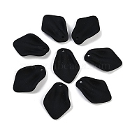 Spray Painted Acrylic Pendants, Pearlized, Petaline, Black, 25mm, about 10 pcs/set(FIND-PW0024-15F-1)