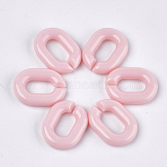 Acrylic Linking Rings, Quick Link Connectors, For Jewelry Chains Making, Oval, Pink, 19x14x4.5mm, Hole: 11x5.5mm(X-OACR-S029-54B-11)