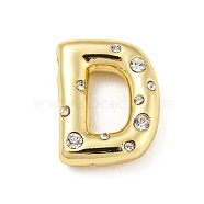 Brass Micro Pave Clear Cubic Zirconia Pendants, Long-Lasting Plated, Cadmium Free & Lead Free, Real 18K Gold Plated, Letter A~Z, Letter D, 18~19x11~21x5mm, Hole: 2.8~3x1.8~2mm(KK-E093-04G-D)
