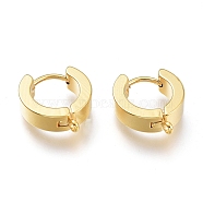 201 Stainless Steel Huggie Hoop Earrings Findings, with Vertical Loop, with 316 Surgical Stainless Steel Earring Pins, Ring, Real 24K Gold Plated, 15.5x14x4mm, Hole: 1.4mm, Pin: 1mm(STAS-A167-01B-G)