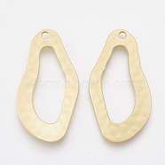 Smooth Surface Alloy Pendants, Matte Gold Color, 31.5x17x2mm, Hole: 1.5mm(PALLOY-S117-081)