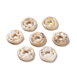Opaque Acrylic Connector Charms, Flat Round Links, Tan, 29~30x5mm, Hole: 2mm, about 170pcs/500g(OACR-L013-026)