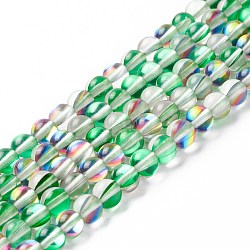 Synthetic Moonstone Beads Strands, Round, Medium Sea Green, 6mm, Hole: 0.8mm, about 63pcs/strand, 14.57''~15.55''(37~39.5cm)(G-E573-02A-06)
