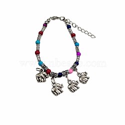 Ethnic Style Alloy Elephant Charm Bracelets, female retro bohemian color bell Tibetan hand string Xizang accessories(TB7281)