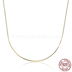 925 Sterling Silve Snake Chain Necklaces, Real 18K Gold Plated, 15.75 inch(40cm)(HT0674-1)