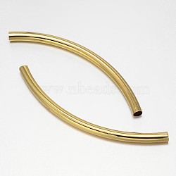Curved Rack Plating Brass Tube Beads, Golden, 86~90x5mm, Hole: 4mm(KK-L104-01G)