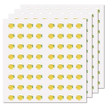 Waterproof Self-Adhesive Picture Stickers, Flat Round, Gold, Fly Pattern, 150x150mm, sticker: 1.27cm in diameter, 8 sheets/set.