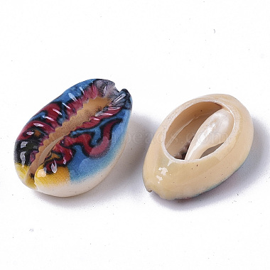 Printed Natural Cowrie Shell Beads(X-SSHEL-R047-01-D04)-3