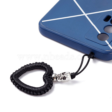 Accessoires mobiles cordon en nylon tressé coeur(HJEW-JM00607-03)-2
