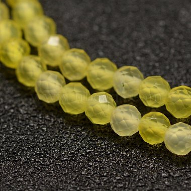 Natural Yellow Agate Beads Strands(G-F460-34)-3