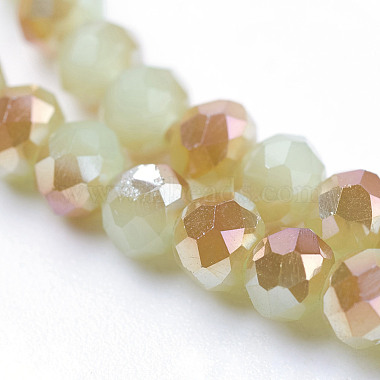 Imitation Jade Half Plated Faceted Rondelle Electroplate Glass Bead Strands(X-EGLA-D020-3x2mm-58)-3