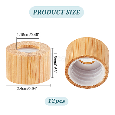ARRICRAFT 12Pcs Bamboo Cover for DIY Eye Dropper of Essential Oil Bottle(FIND-AR0001-79)-2