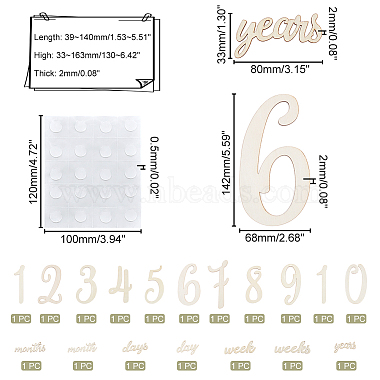 Wood Baby Milestone Numbers Signs Sets(AJEW-WH0042-30)-2
