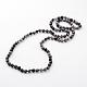 Natural Black Silk Stone/Netstone Necklaces(NJEW-D264-09)-1