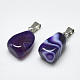 Natural Banded Agate/Striped Agate Pendants(G-T122-20C)-2