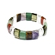 Natural Mixed Gemstone Rectangle Beaded Stretch Bracelet for Women(BJEW-E379-01K)-2