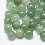 Natural Green Aventurine Beads, Half Drilled, Round, 10mm, Half Hole: 1.2mm(X-G-T122-25B-14)