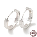999 Fine Silver Hoop Earrings for Women, with 999 Stamp, Silver, 14x2.5mm(EJEW-G372-01S)