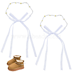 2Pcs Plastic Bead Snow Boot Decoration, Lace Shoe Decorations, White, 1270x4.5~10x0.3~4.5mm(FIND-GF0009-08A)
