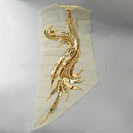Polyester Embroidery Sew on Appliques, Sewing Craft Decoration, Flower, Gold, 705x275x1mm(PATC-WH0008-67A-03)