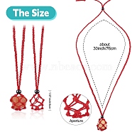 Braided Waxed Cotton Thread Cords Macrame Pouch Necklace Making, Adjustable Glass Beads Interchangeable Stone Necklace, FireBrick, 30 inch(76cm), 2pcs/set(AJEW-SW00022-05)