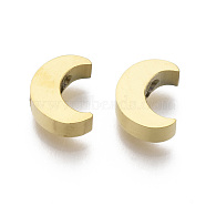 304 Stainless Steel Beads, Moon, Golden, 8x6x3mm, Hole: 1.8mm(STAS-R112-009A)