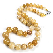 Natural Topaz Jade Rondelle Graduated Beaded Necklaces for Women Men, 19.49 inch(49.5cm)(NJEW-K388-02L)