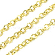 Brass Rolo Chain, Soldered, with Spool, Long-Lasting Plated, Cadmium Free & Lead Free, Real 18K Gold Plated, 2.5x0.9mm(CHC-G022-04G)