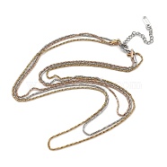 304 Stainless Steel Multi Layered Snake Chain Necklaces, Mixed Color, 18.11 inch(46cm)(NJEW-H043-12MC)