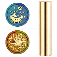 Brass Stamp Head, For Wax Seal Stamp, Golden, Flower Pattern, 60x15mm(DIY-WH0308-06O)