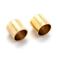 Brass Cord End, End Caps Long-Lasting Plated, Column, Real 24K Gold Plated, 5x4.5mm, Hole: 1.2mm, Inner Diameter: 4mm(X-KK-H759-36B-G)