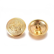 Alloy Shank Buttons, Flat Round, Golden, 20.5x8.5mm, Hole: 2mm(BUTT-WH0014-09C)