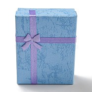 Cardboard Paper Necklace Boxes, Necklace Gift Case with Sponge Inside and Bowknot, Rectangle, Cornflower Blue, 9.15x7.15x3cm(CON-G021-01C-03)