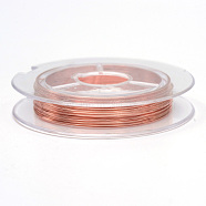 Bare Round Copper Wire, Raw Copper Wire, Copper Jewelry Craft Wire, Coral, 0.3mm, about 32.8 Feet(10m)/roll, 10 rolls/group(CWIR-R005-0.3mm-14)