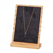 Bamboo Necklace Display Stand, L-Shaped Long Chain Display Stand, Rectangle, Gray, 17.5x24.5cm(NDIS-E022-03A)