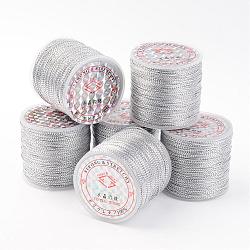 Metallic Thread, Embroidery Thread, In Silver Color, 0.8mm wide, about 109.36 yards(100m)/roll(AS013)