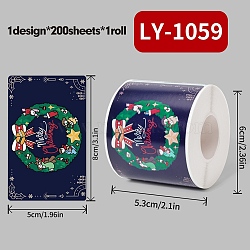 200Pcs Christmas Theme Paper Self-Adhesive Stickers, for Presents Decoration, Colorful, 80x50x0.1mm(DIY-M070-02O)