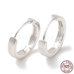 999 Fine Silver Hoop Earrings for Women, with 999 Stamp, Silver, 14x2.5mm(EJEW-G372-01S)