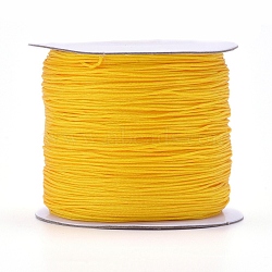 Nylon Thread, Nylon Jewelry Cord for Custom Woven Jewelry Making, Gold, 0.6mm, about 142.16 yards(130m)/roll(NWIR-D055-0.6mm-05)