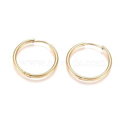 Ion Plating(IP) 304 Stainless Steel Huggie Hoop Earrings, Hypoallergenic Earrings, with 316 Surgical Stainless Steel Pin, Golden, 12 Gauge, 25x2mm, Pin: 1mm(EJEW-F111A-25mm-G)